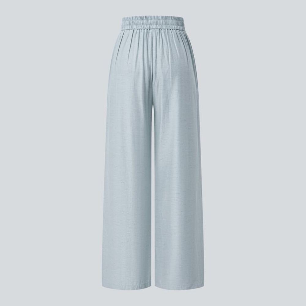 HALARA High Waisted Drawstring Pocket Wide Leg Baggy Casual Linen-Feel Pants-NWT - Picture 5 of 7